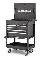 MAXIMUM Rolling Mechanics Tool Cart with 5 Drawers, Black, 30-in image 3