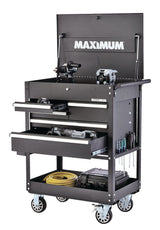 MAXIMUM Rolling Mechanics Tool Cart with 5 Drawers, Black, 30-in image 6