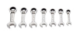 MAXIMUM Stubby Ratcheting Wrench Set, Metric, Nickel-Chrome Plating, 7-pc image 2