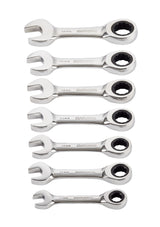 MAXIMUM Stubby Ratcheting Wrench Set, Metric, Nickel-Chrome Plating, 7-pc image 5