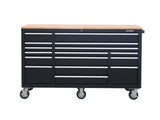 MAXIMUM Tool Cabinet with Wood Top and 4-Outlet Power Strip, Black, 74x24-in image 2