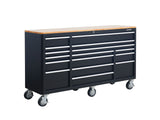MAXIMUM Tool Cabinet with Wood Top and 4-Outlet Power Strip, Black, 74x24-in image 3