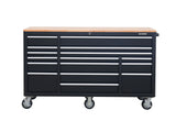 MAXIMUM Tool Cabinet with Wood Top and 4-Outlet Power Strip, Black, 74x24-in image 4