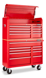 MAXIMUM Tool Storage Cabinet, Built-In Power Bar with USB, 9-Drawer, 47-in, Red image 3