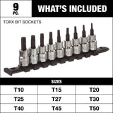 MAXIMUM Torx Bit Socket Set, Heat Treated, 9-pc image 3