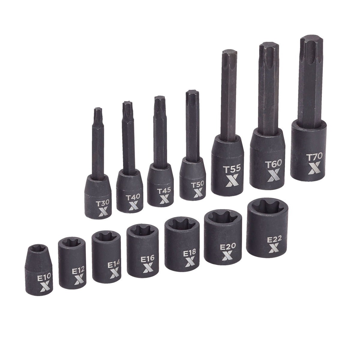 MAXIMUM Torx & E-Torx Impact Bit Socket Set, 14-pc, SAE/Metric
