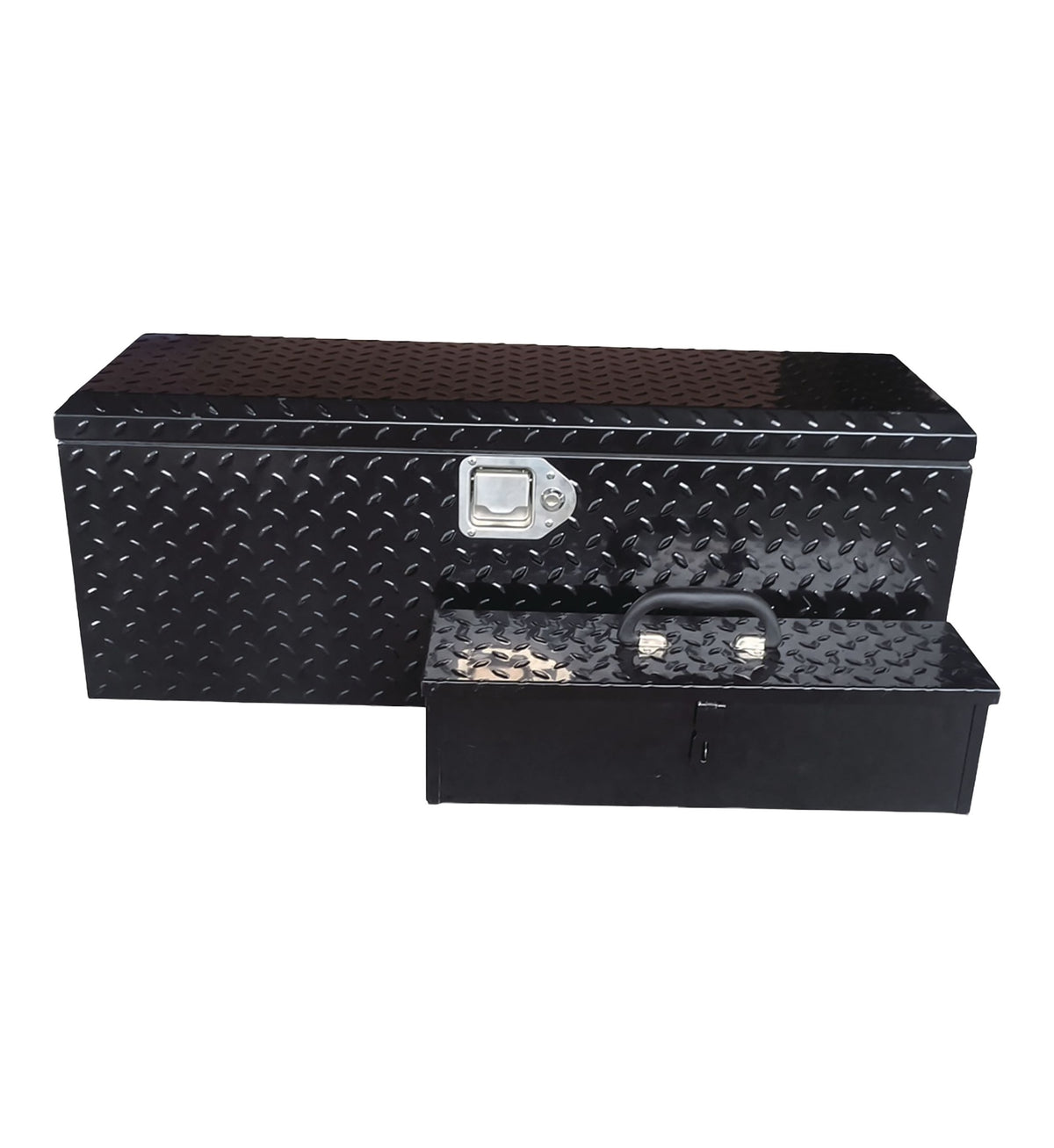 MAXIMUM Truck Chest Box with Portable Tool Box, Black, 35.5-in