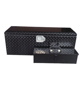 MAXIMUM Truck Chest Box with Portable Tool Box, Black, 35.5-in