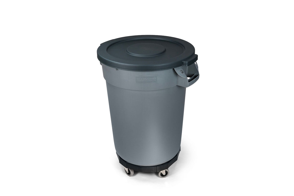 MAXIMUM Universal Commercial Heavy-Duty Resin Garbage Can Dolly, Black