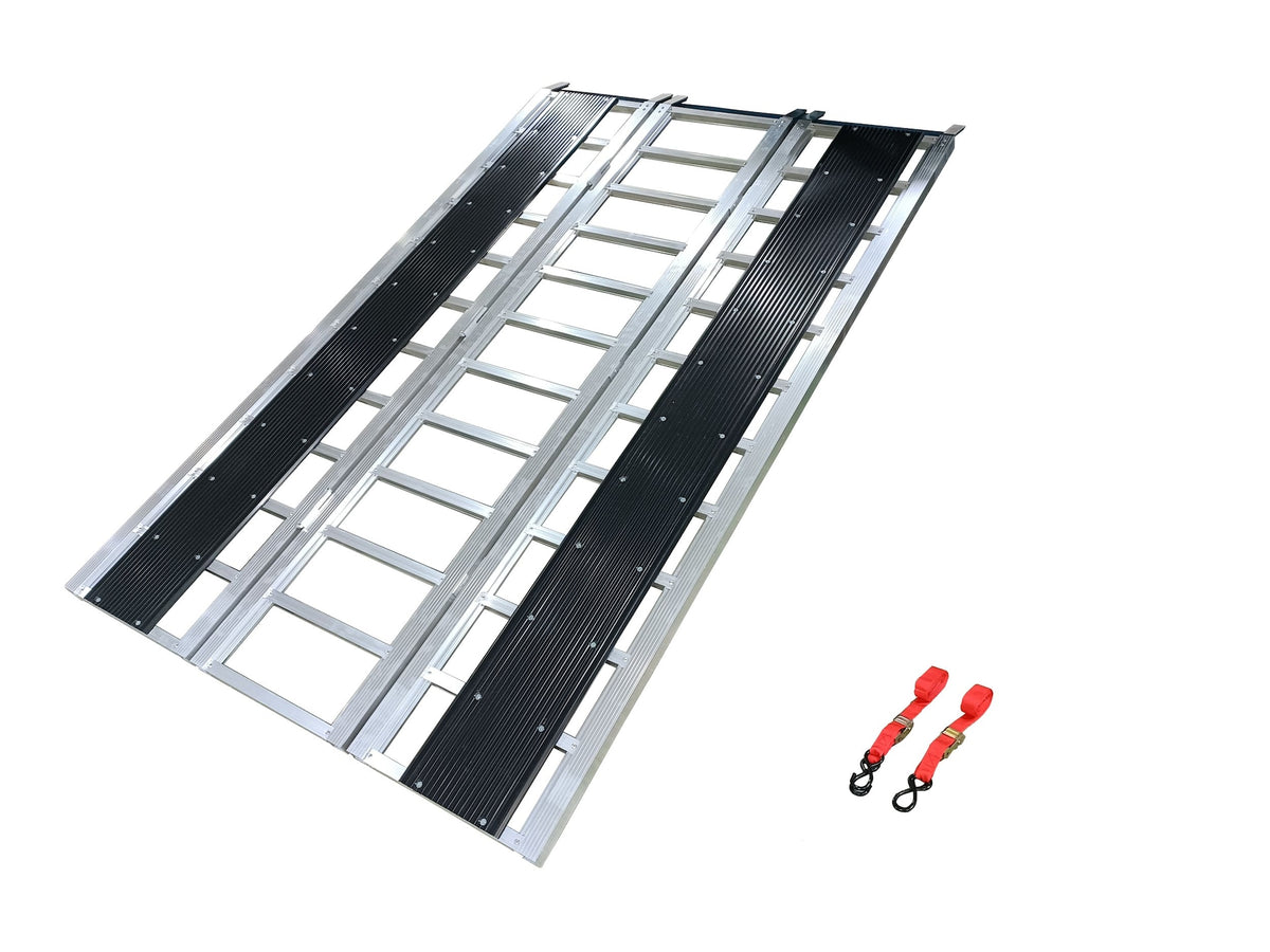 MaxWorks Aluminum Tri-Panel Folding Aluminum Loading Ramp, Non-Slip & Stable Base, 85 x 54-in, 1500-lb