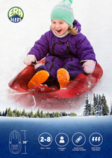 Mega Blitz Kids' 1-Person Plastic Winter Snow Sled/Toboggan with Brakes & Tow Rope image 3