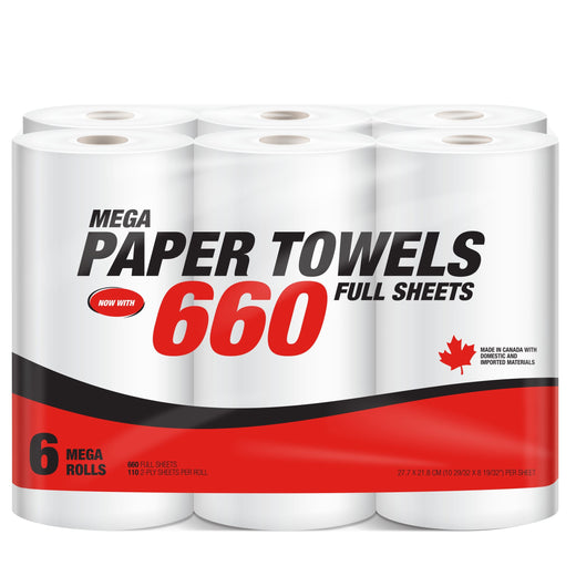 Mega-Format Roll Paper Towel, 2-ply, Full Sheets