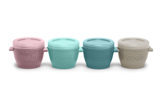 melii Snap & Go Food Storage Containers, 4-oz Pods, Multi-Colour, 4-pk