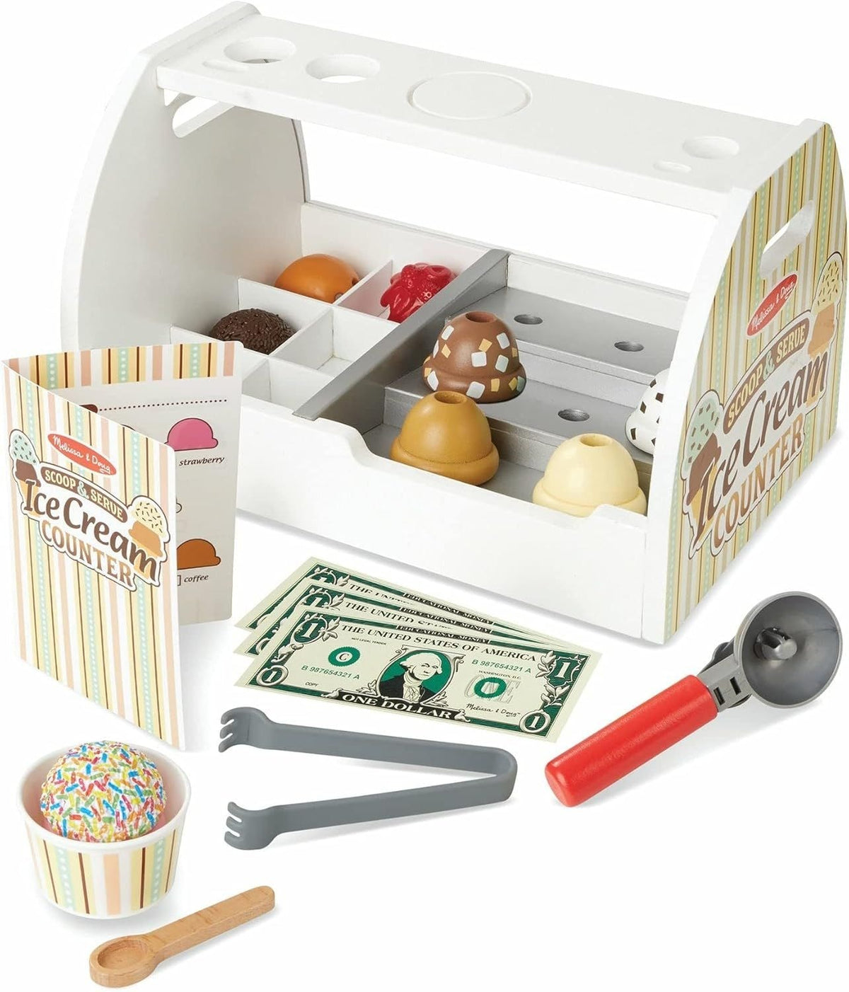 Melissa & Doug Scoop and Serve Ice Cream Playset, Ages 3+