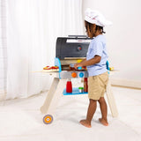 Melissa & Doug Wooden Deluxe Barbecue Grill, Smoker and Pizza Oven Playset, Ages 3+ image 4