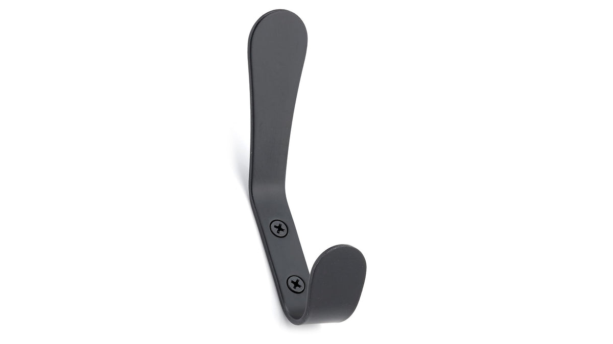 Metal Utility Double Hook, Matte Black