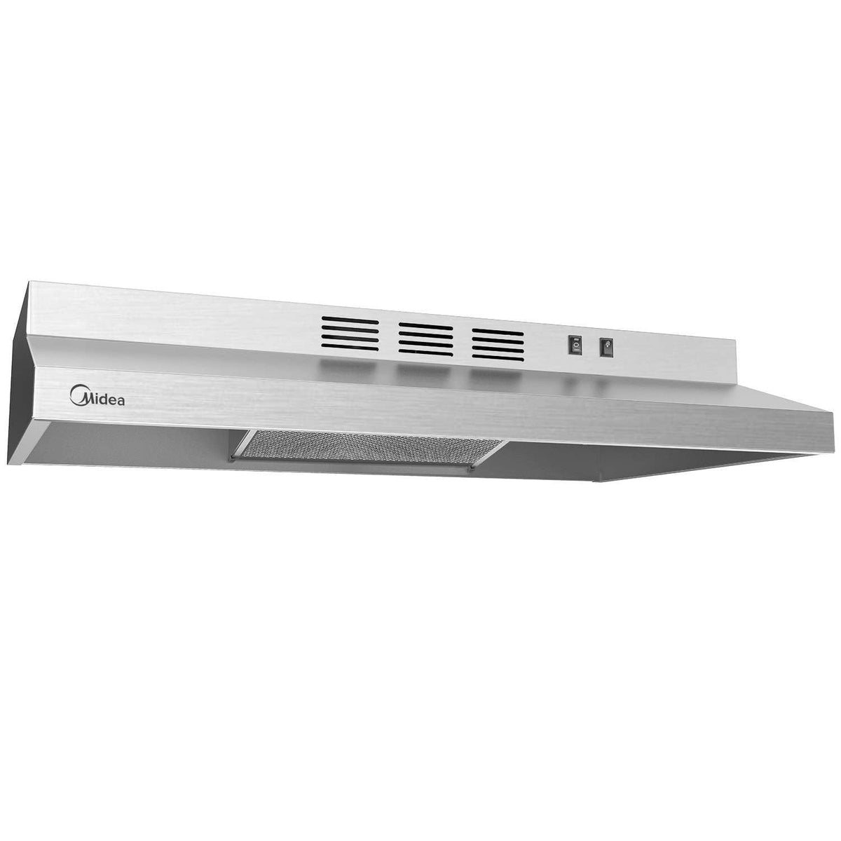 Midea Basic 200 CFM Under the Cabinet Kitchen Exhaust Fan Range Hood, Stainless Steel, 30-in