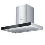 Midea Glass 450CFM T-Shape Kitchen Exhaust Fan Range Hood with Gesture Controls, Stainless Steel, 30-in