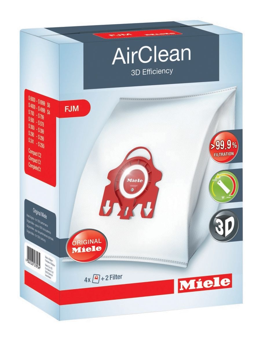 Miele AirClean 3D FJM Dust Bags, 4-pk