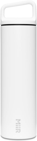 MiiR Wide Mouth Stainless Steel Insulated Travel Water Bottle, White, 20-oz