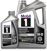 Mobil 1 5W30 Synthetic Engine/Motor Oil Set, 4.73-L + 1-L