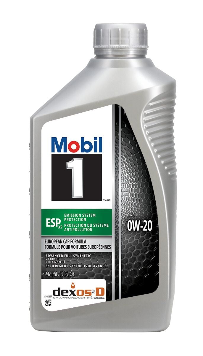 Mobil 1 ESP Emission System Protection X2 Advanced Fuel Economy 0W20 Synthetic Engine/Motor Oil, 946-mL