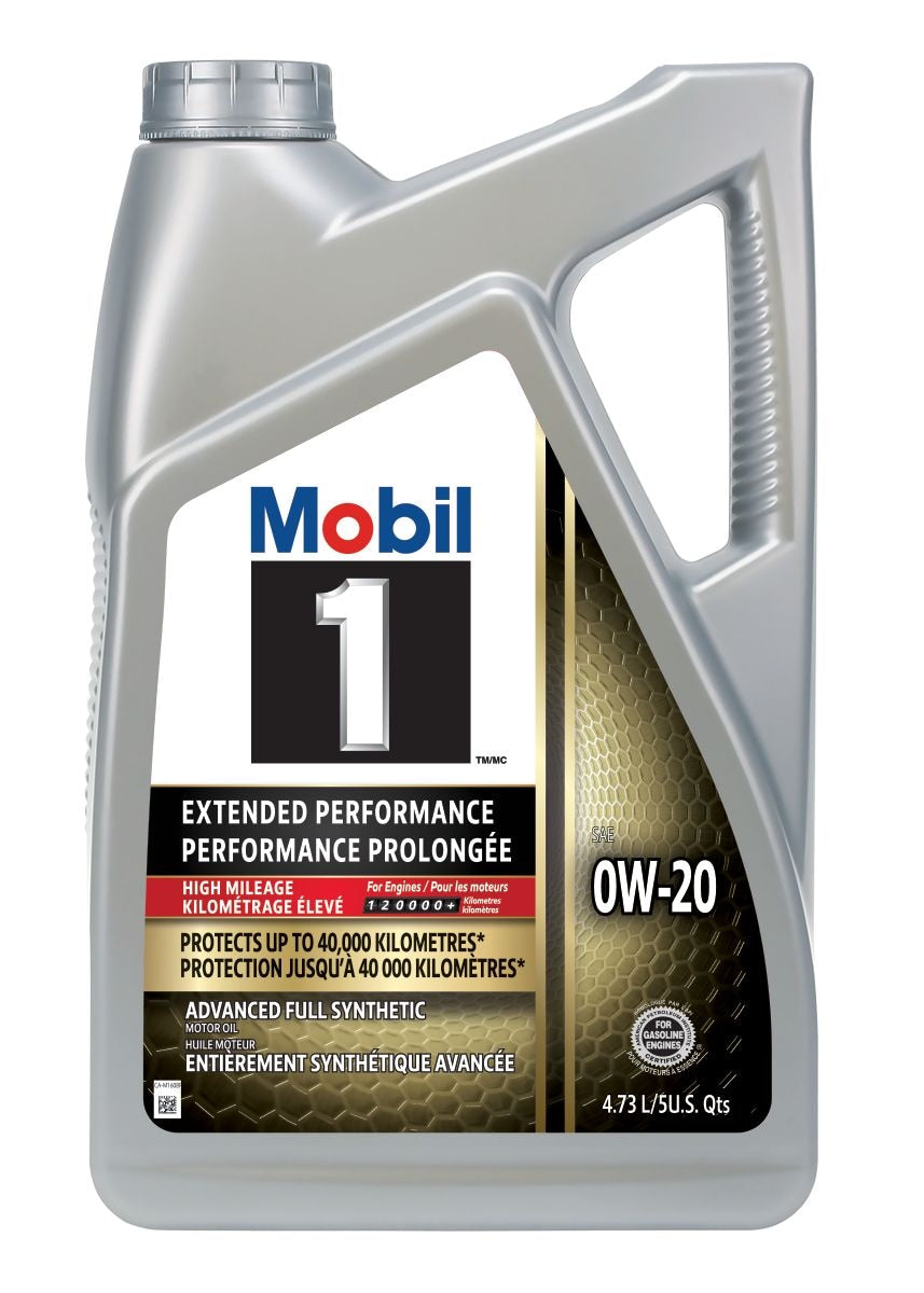 Mobil 1 Extended Performance High Mileage 0W20 Synthetic Engine/Motor Oil, 4.73-L