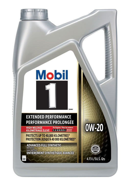Mobil 1 Extended Performance High Mileage 0W20 Synthetic Engine/Motor Oil, 4.73-L