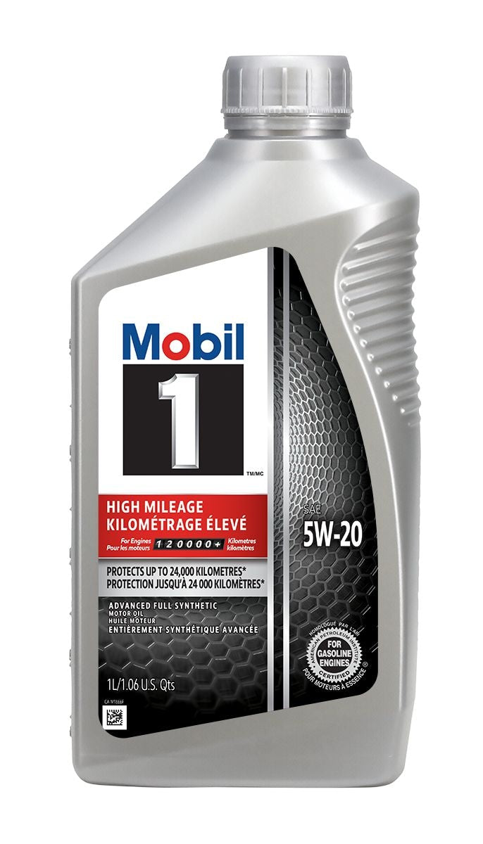 Mobil 1 High Mileage 5W20 Synthetic Engine/Motor Oil, 1-L