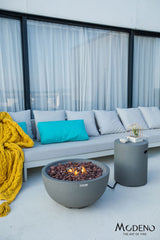Modeno Nantucket Round Propane-Fueled Fire Bowl with Lava Rock & Canvas Cover, 40,000 BTUs, 14-in image 4