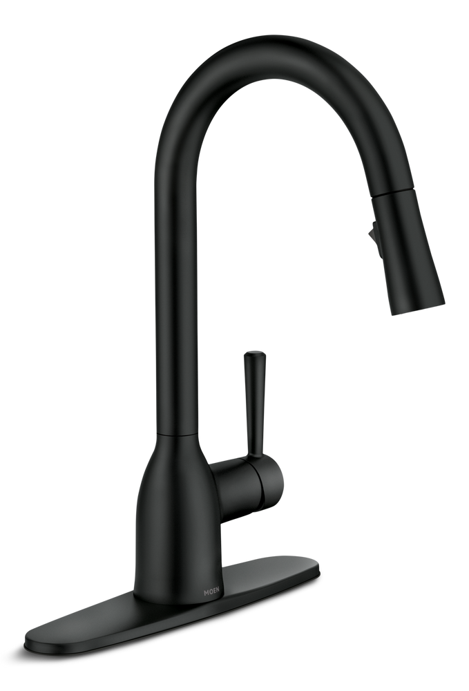 Moen Adler Single Handle Pull-Down Kitchen Faucet, Matte Black