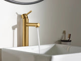 Moen Align Single Handle High Arc Vessel Single Hole Bathroom Sink Faucet, WaterSense Certified, Brushed Gold image 4