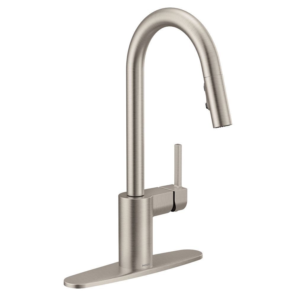 Moen Align Single Handle Modern Pull Down Sprayer Kitchen Faucet with Reflex & Power Clean, Stainless Steel