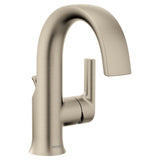 Moen Doux Single Handle Single Hole Bathroom Sink Faucet, WaterSense Certified, Brushed Nickel