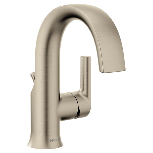 Moen Doux Single Handle Single Hole Bathroom Sink Faucet, WaterSense Certified, Brushed Nickel