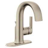 Moen Doux Single Handle Single Hole Bathroom Sink Faucet, WaterSense Certified, Brushed Nickel image 2