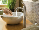 Moen Eva Single Handle High Arc Single Hole Bathroom Sink Faucet, WaterSense Certified, Chrome image 4