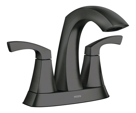 Moen Lindor Double Handle Bathroom Faucet, Meets EPA WaterSense Criteria, Matte Black