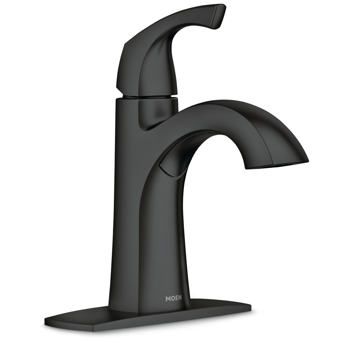 Moen Lindor Single Handle Bathroom Faucet, Meets EPA WaterSense Criteria, Matte Black