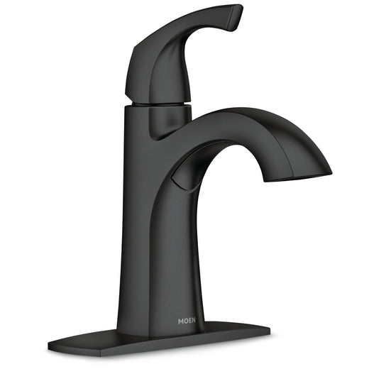 Moen Lindor Single Handle Bathroom Faucet, Meets EPA WaterSense Criteria, Matte Black