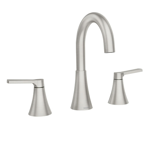 Moen Mikah Double Handle Widespread Bathroom Faucet, Spot Resist Brushed Nickel