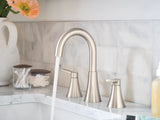 Moen Mikah Double Handle Widespread Bathroom Faucet, Spot Resist Brushed Nickel image 2