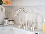 Moen Mikah Double Handle Widespread Bathroom Faucet, Spot Resist Brushed Nickel image 3