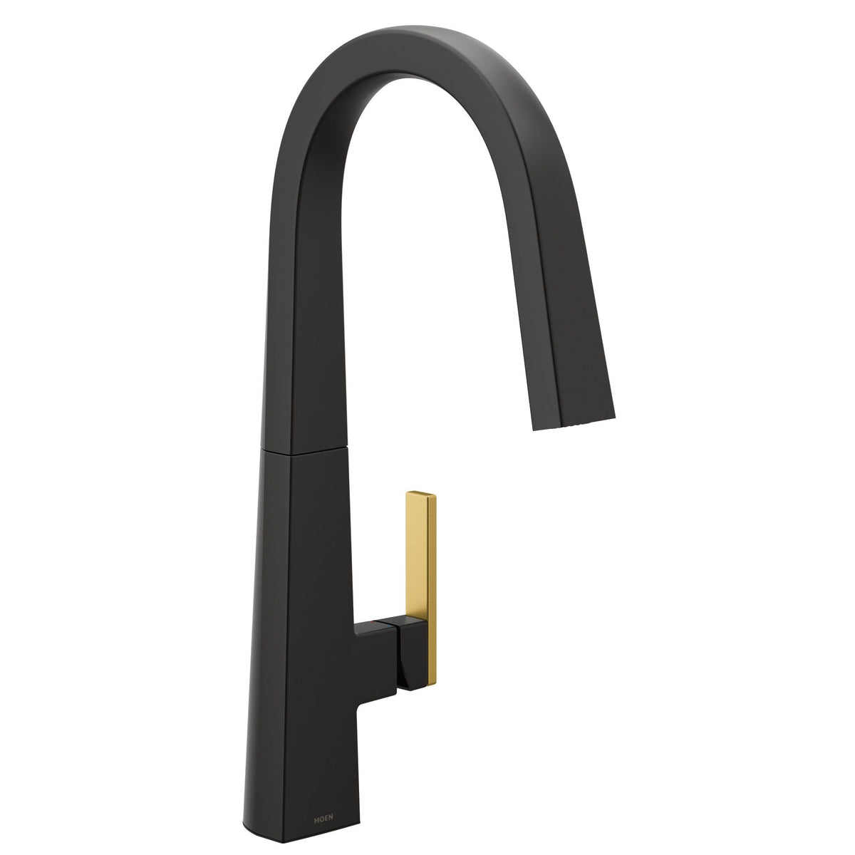 Moen Nio Single Handle High Arc Pull Down Sprayer Kitchen Faucet with Power Clean, Matte Black