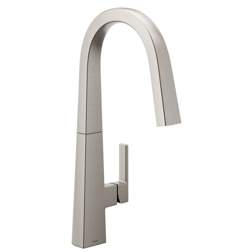 Moen Nio U Single Handle High Arc Smart Pull Down Spot-Resist Sprayer Kitchen Faucet with Power Clean, Stainless Steel