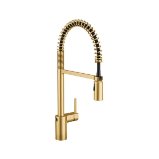 Moen Single Handle Pull Down Kitchen Faucet with MotionSense Wave & Power Clean, Brushed Gold