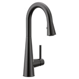 Moen Sleek Single Handle High Arc Pull Down Kitchen Faucet, Matte Black