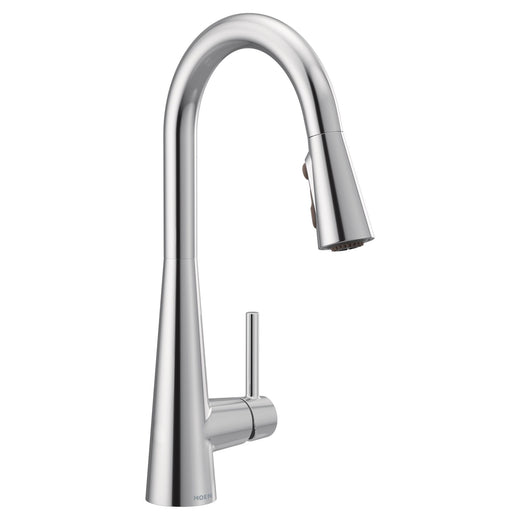 Moen Sleek Single Handle High Arc Pull Down Sprayer Kitchen Faucet with Power Boost, Chrome