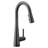 Moen Sleek Single Handle High Arc Pull Down Sprayer Kitchen Faucet with Power Boost, Matte Black