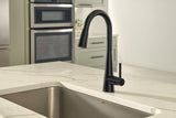 Moen Sleek Single Handle High Arc Pull Down Sprayer Kitchen Faucet with Power Boost, Matte Black image 3